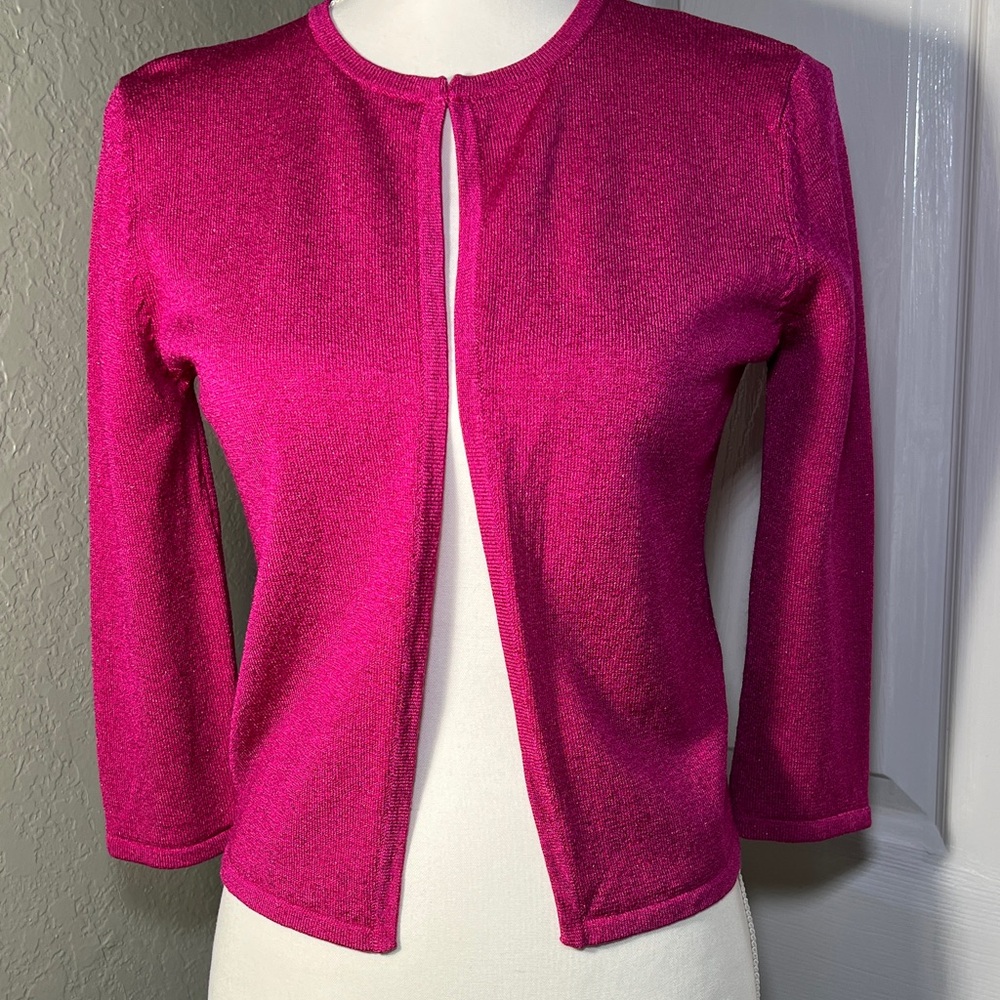 👚Warehouse Fuchsia Knit Bolero Cardigan